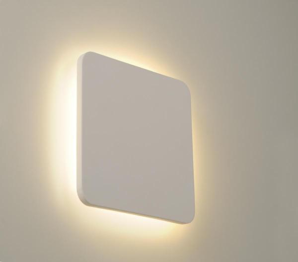 PLASTRA, Wandleuchte, LED-Strip, 3000 K, eckig, weißer Gips max. 10,8 W