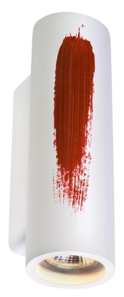 PLASTRA, Wandleuchte, QPAR51, rund, Tube, weißer Gips, max. 70 W