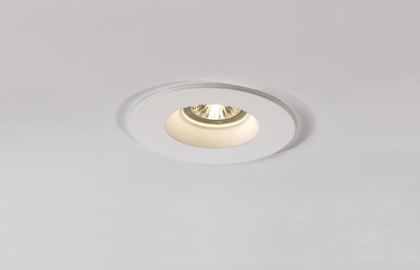 PLASTRA, Einbauleuchte, QPAR51, rund, weißer Gips, max. 35 W