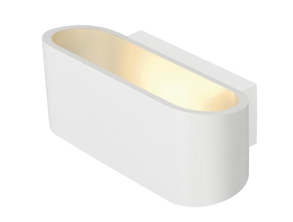 OSSA 180, Wandleuchte, QT-DE12, oval, up/down, weiß, L/B/H 18/8/7 cm, max. 100 W
