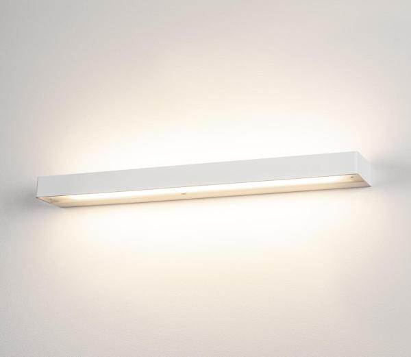 SEDO 14, Wandleuchte, LED, 3000 K, eckig, weiß, Glas satiniert, L/B/H 59,5/8,5/4 cm, 17 W