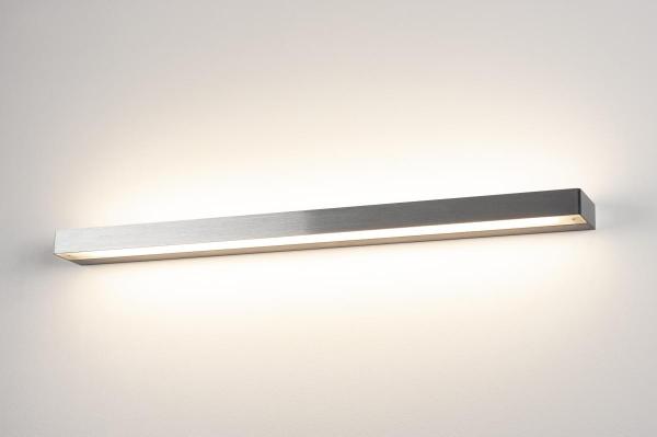 SEDO 21, Wandleuchte, LED, 3000 K, eckig, aluminium gebürstet, Glas satiniert, L/B/H 89,5/8,5/4 cm, Energiesparleuchte, 33 W