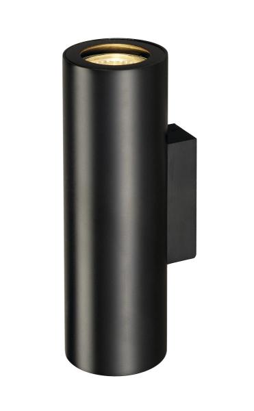 ENOLA B, Wandleuchte, QPAR51, rund, up/down, schwarz, max. 50 W, inkl. Zierring schwarz