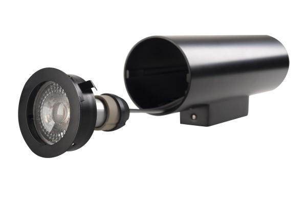 ENOLA B, Wandleuchte, QPAR51, rund, up/down, schwarz, max. 50 W, inkl. Zierring schwarz