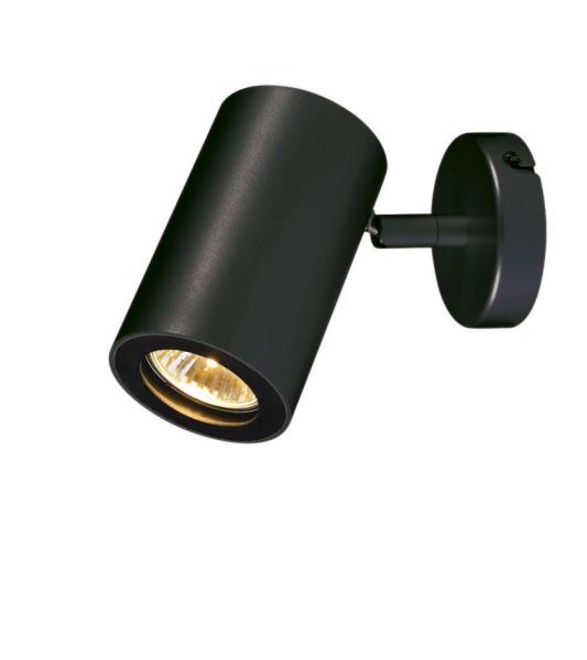 ENOLA B, Wand- und Deckenleuchte, Spot, einflammig, QPAR51, schwarz, max. 50 W