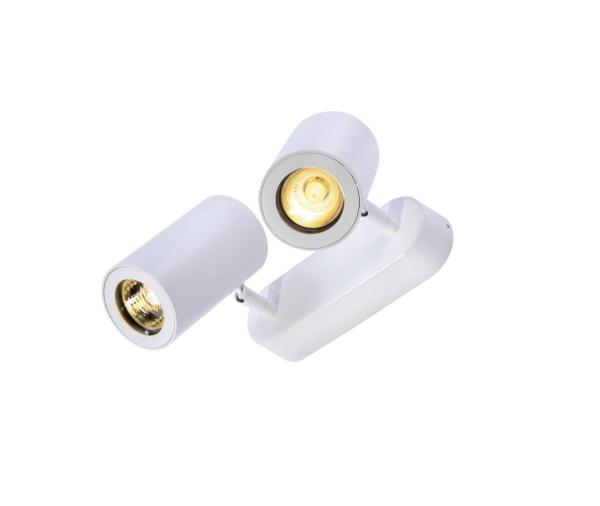 ENOLA B, Wand- und Deckenleuchte, Spot, zweiflammig, QPAR51, weiß, max. 100 W