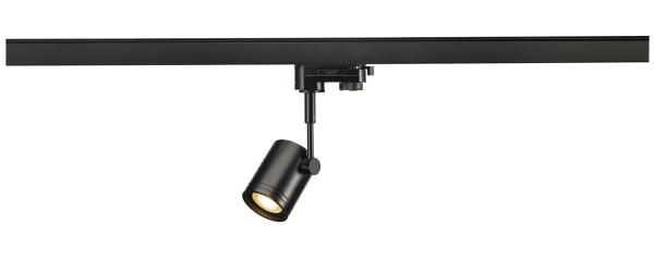 BIMA, Spot für Hochvolt-Stromschiene 3Phasen, einflammig, QPAR51, rund, schwarz matt, max. 50 W, inkl. 3Phasen-Adapter