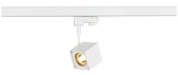 ALTRA DICE TRACK, Spot für Hochvolt-Stromschiene 3Phasen, QPAR51, eckig, weiß, max. 50 W, inkl. 3Phasen-Adapter
