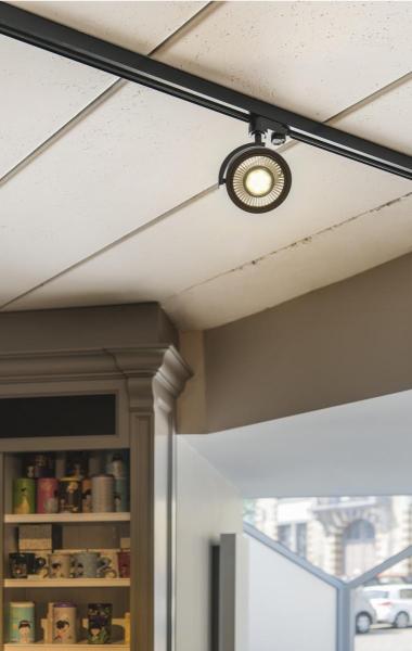 KALU TRACK, Spot für Hochvolt-Stromschiene 3Phasen, QPAR111, weiß, max. 75 W, inkl. 3Phasen-Adapter