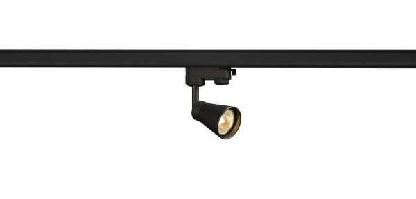 AVO TRACK, Spot für Hochvolt-Stromschiene 3Phasen, QPAR51, schwarz, max. 50 W, inkl. 3Phasen-Adapter