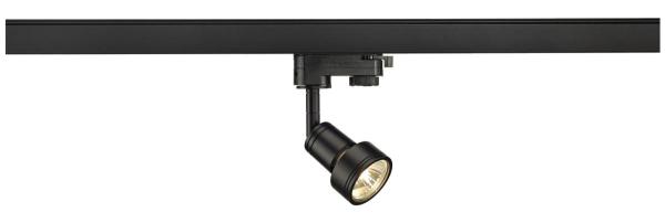 PURI TRACK, Spot für Hochvolt-Stromschiene 3Phasen, QPAR51, schwarz matt, max. 50 W, inkl. 3Phasen-Adapter