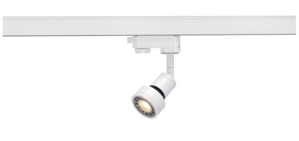 PURI TRACK, Spot für Hochvolt-Stromschiene 3Phasen, QPAR51, weiß, max. 50 W, inkl. 3Phasen-Adapter