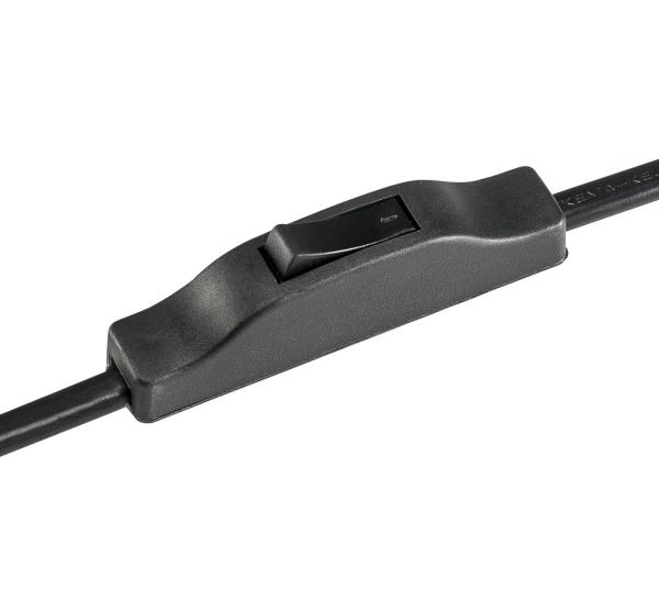 FENDA, Tischleuchte, Leuchtenfuß, A60, schwarz, ohne Schirm, max. 40 W, inkl. Schalter im Netzkabel