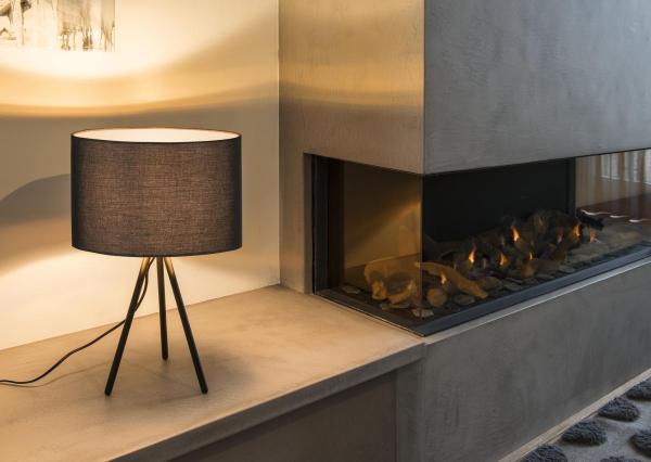 FENDA, Tischleuchte, Leuchtenfuß, A60, schwarz, ohne Schirm, max. 40 W, inkl. Schalter im Netzkabel