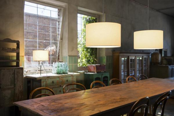 FENDA, Leuchtenschirm, rund, beige, Ø/H 30/20 cm