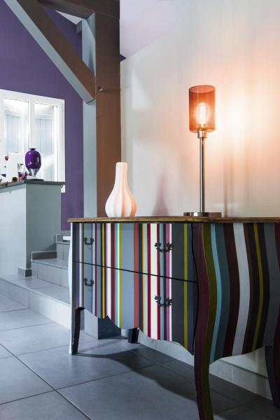 FENDA, Tischleuchte, Leuchtenfuß, A60, metall gebürstet, ohne Schirm, max. 60 W