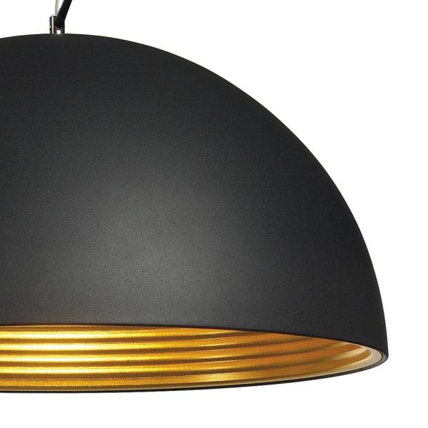 FORCHINI M 50, Pendelleuchte, A60, rund, schwarz/gold, Ø 50 cm, max. 40 W