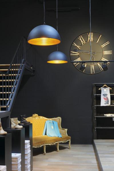 FORCHINI M 50, Pendelleuchte, A60, rund, schwarz/gold, Ø 50 cm, max. 40 W