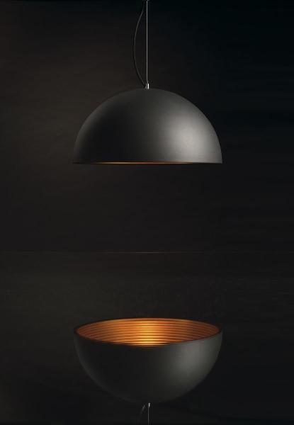 FORCHINI M 50, Pendelleuchte, A60, rund, schwarz/gold, Ø 50 cm, max. 40 W