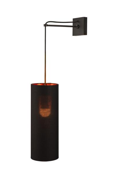 FENDA, Leuchtenschirm, rund, schwarz/kupfer, Ø/H 15/40 cm