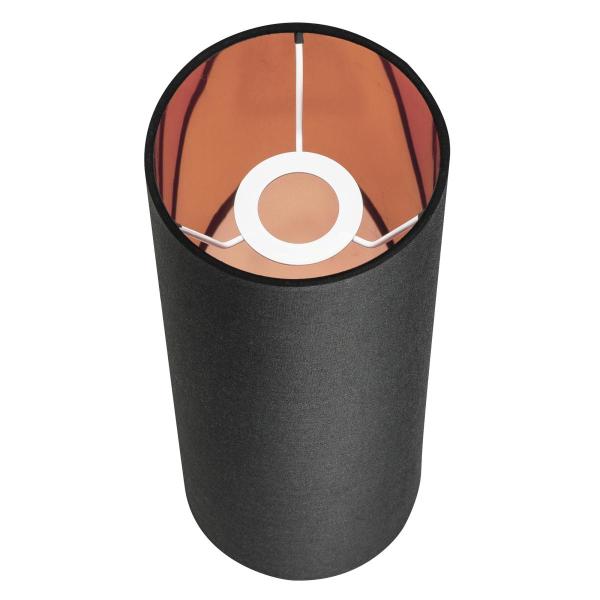 FENDA, Leuchtenschirm, rund, schwarz/kupfer, Ø/H 15/40 cm