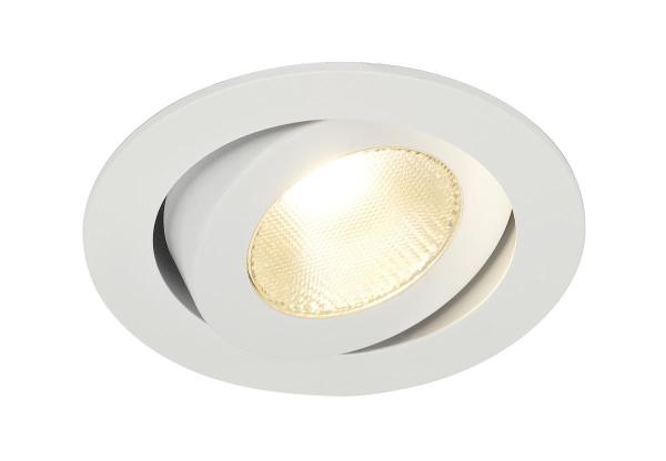 CONTONE®, Einbauleuchte, LED, 2000-3000 K, rund, weiß, schwenkbar, 13 W, inkl. Blattfedern
