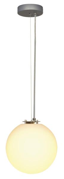 ROTOBALL 25, Pendelleuchte, TC-(D,H,T,Q)SE, silbergrau/weiß, Ø 25 cm, max. 24 W