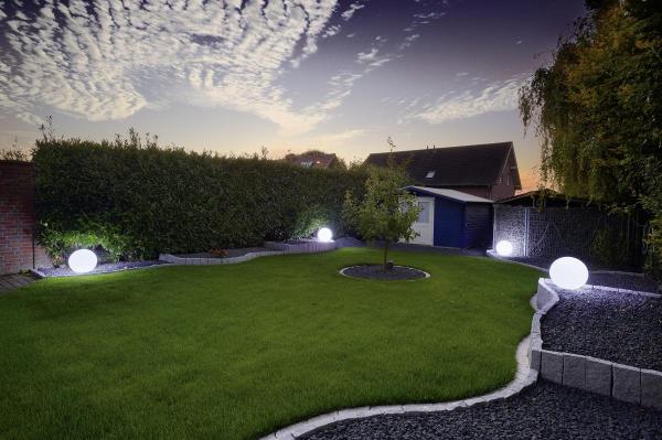 ROTOBALL 50, Outdoor Standleuchte, TC-(D,H,T,Q)SE, IP44, Kugel, weiß, Ø 50 cm, max. 24 W