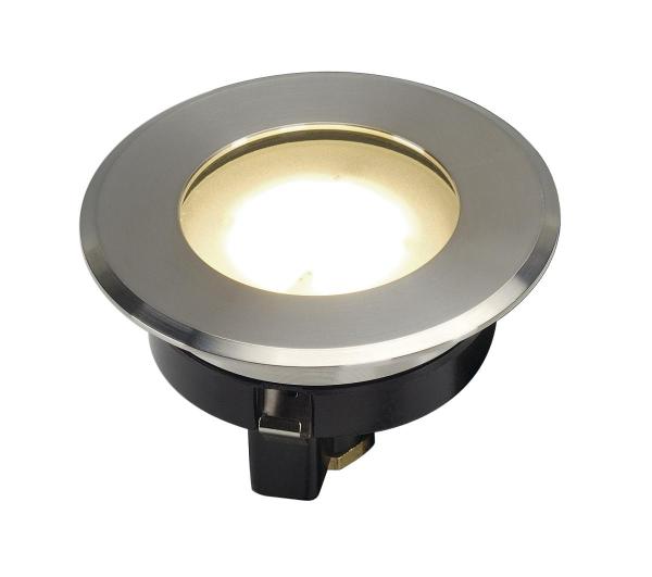 DASAR® FLAT 80, Outdoor Bodeneinbauleuchte, LED, 3000 K, IP67, rund, edelstahl gebürstet, 3,5 W