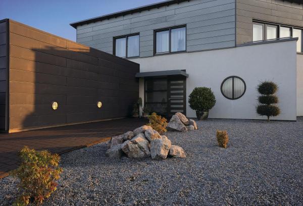 BULAN GRID, Outdoor Wand- und Deckenleuchte, A60, IP55, rund, anthrazit, max. 50 W, PC Cover