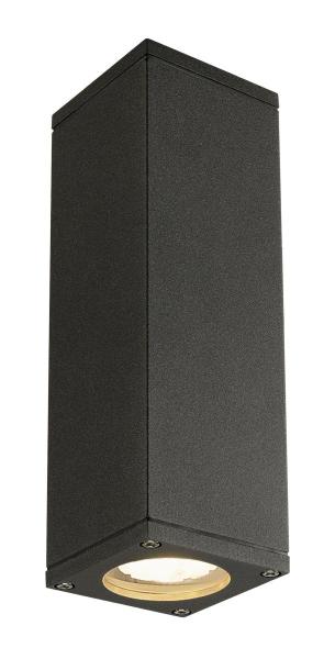 THEO UP/DOWN, Outdoor Wandleuchte, QPAR51, IP44, eckig, up/down, anthrazit, max. 70 W