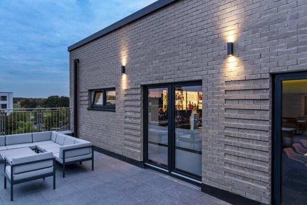 THEO UP/DOWN, Outdoor Wandleuchte, QPAR51, IP44, eckig, up/down, anthrazit, max. 70 W