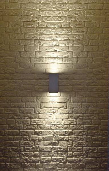 BIG THEO UP/DOWN, Outdoor Wandleuchte, QPAR111, IP44, eckig, up/down, silbergrau, max. 150 W