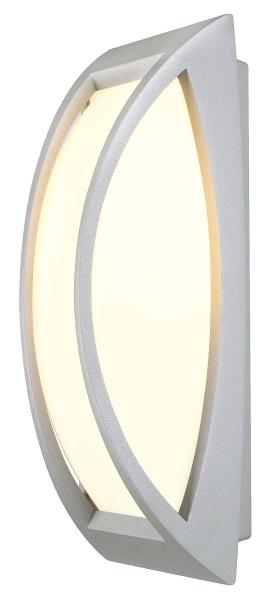 MERIDIAN, Outdoor Wand- und Deckenleuchte, TC-(D,H,T,Q)SE, IP54, silbergrau, max. 25 W