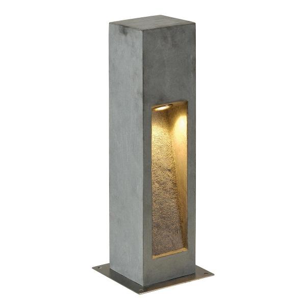 ARROCK STONE 50, Outdoor Standleuchte, LED, 3000 K, eckig, steingrau, L/B/H 12/12/50 cm, max. 6 W
