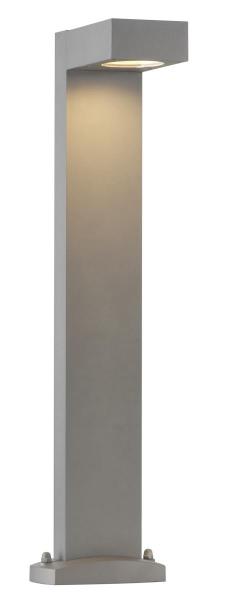 QUADRASYL 75, Outdoor Standleuchte, Energiesparleuchte GX53, IP44, eckig, silbergrau, L/B/H 19/22,5/75 cm, max. 11 W