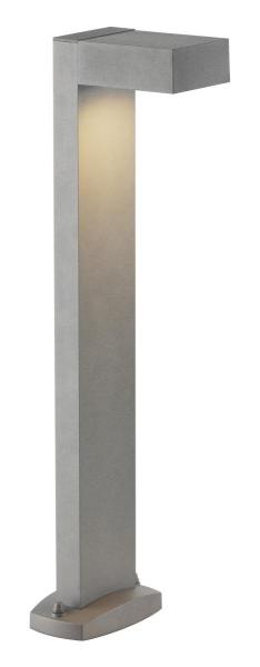QUADRASYL 75, Outdoor Standleuchte, Energiesparleuchte GX53, IP44, eckig, silbergrau, L/B/H 19/22,5/75 cm, max. 11 W