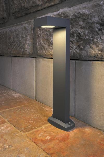QUADRASYL 75, Outdoor Standleuchte, Energiesparleuchte GX53, IP44, eckig, anthrazit, L/B/H 19/22,5/75 cm, max. 11 W