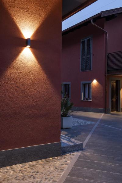 QUAD UP/DOWN 15, Wandleuchte, LED, 3000 K, IP44, eckig, up/down, anthrazit, 3,2 W