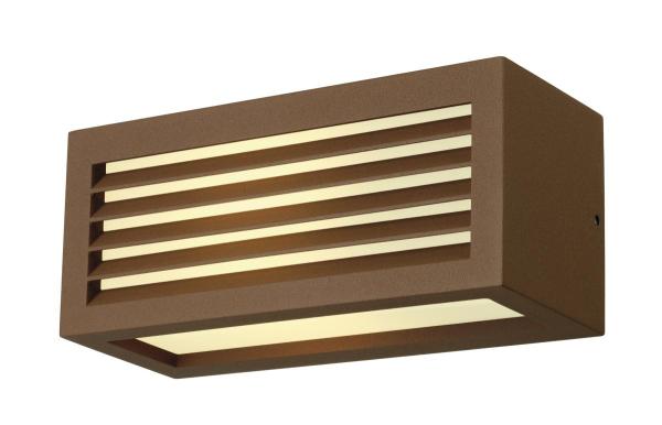 BOX-L, Outdoor Wandleuchte, TC-(D,H,T,Q)SE, IP44, eckig, rost, max. 18 W