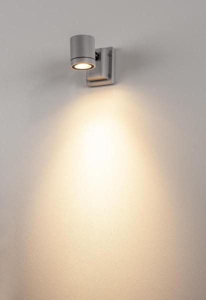 MYRA, Outdoor Wand- und Deckenleuchte, einflammig, QPAR51, IP55, silbergrau, max. 50 W