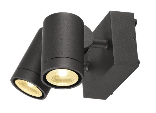 HELIA, Outdoor Wandleuchte, zweiflammig, LED, 3000 K, IP55, anthrazit, schwenkbar, 2x8 W