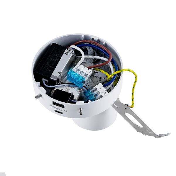 Leseleuchte - Can Tilt Round USB, 1x 7,5 W GU10, Weiß