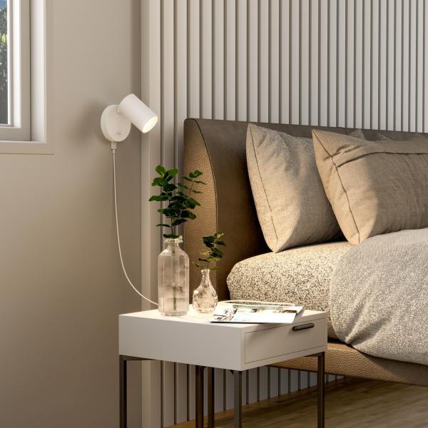 Leseleuchte - Can Tilt Round USB, 1x 7,5 W GU10, Weiß