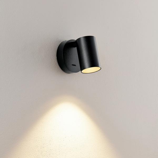 Leseleuchte - Can Tilt Round USB, 1x 7,5 W GU10, Schwarz