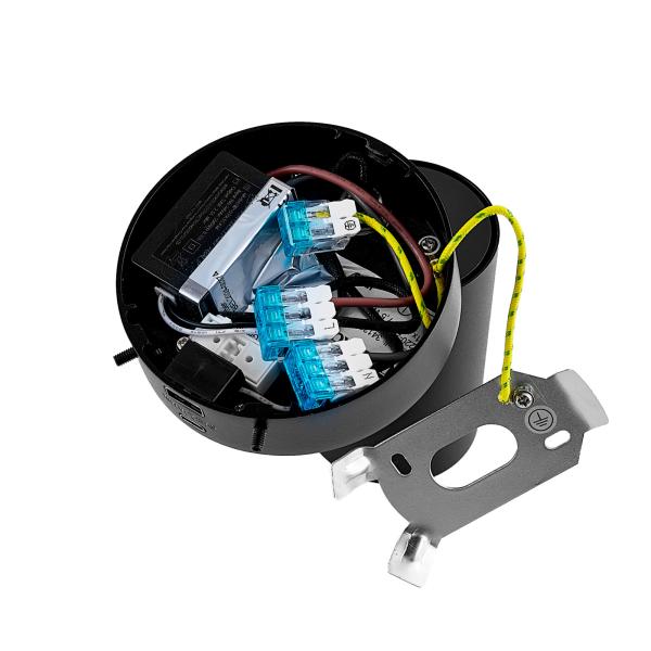 Leseleuchte - Can Tilt Round USB, 1x 7,5 W GU10, Schwarz