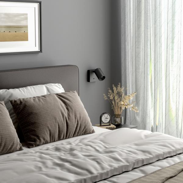 Leseleuchte - Can Tilt Square, 1x 7,5 W GU10, Schwarz