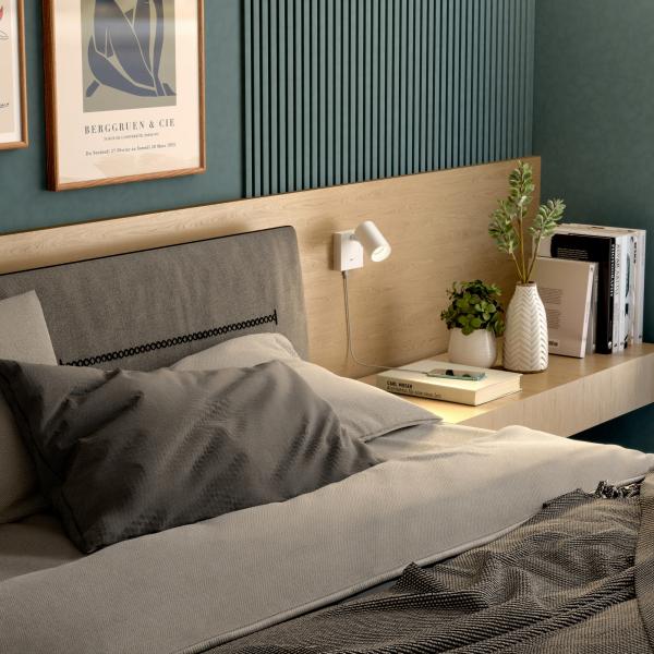 Leseleuchte - Can Tilt Square USB, 1x 7,5 W GU10, Weiß