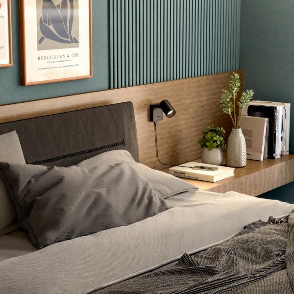 Leseleuchte - Can Tilt Square USB, 1x 7,5 W GU10, Schwarz