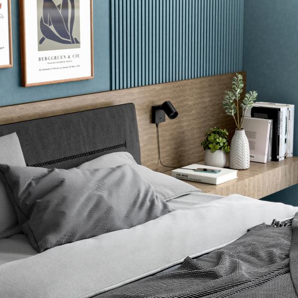 Leseleuchte - Can Tilt Square USB, 1x 7,5 W GU10, Schwarz